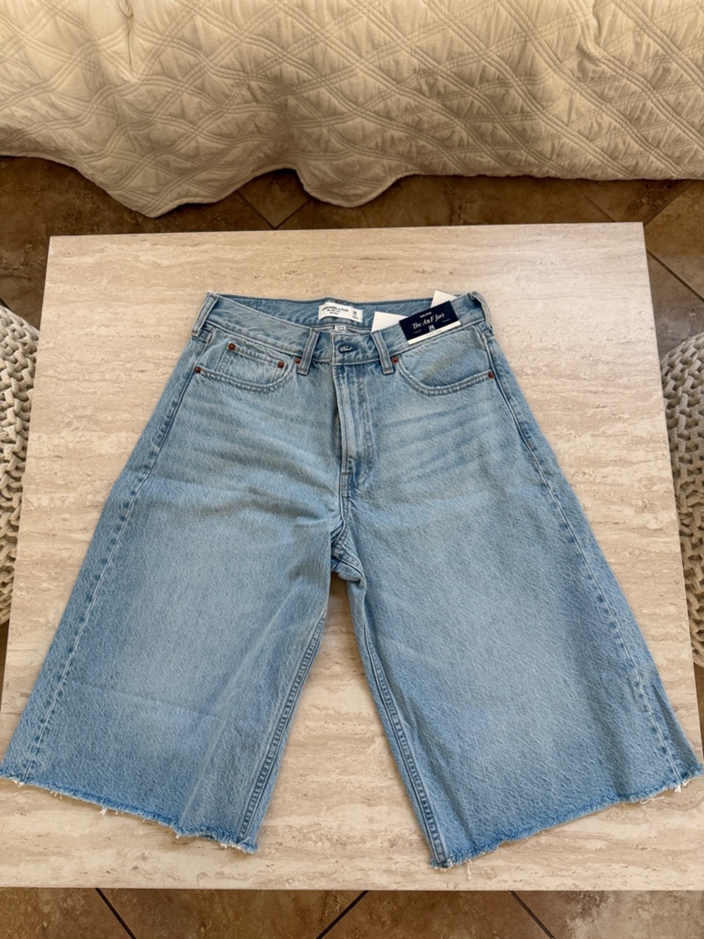 Abercrombie & Fitch Light Blue Denim Jean Shorts